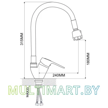 Смеситель Econoce EC0245WT картинка 2